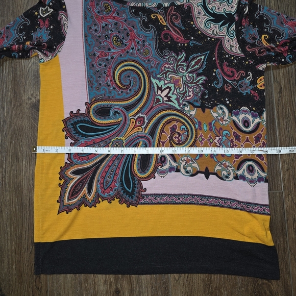 Etro Italy Paisley Print Long Sleeve Top Multicolor Wool Blend Size 40 (US 6) - Picture 7 of 11